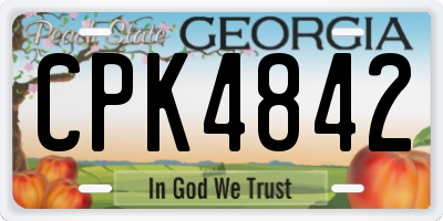 GA license plate CPK4842