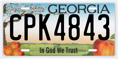 GA license plate CPK4843