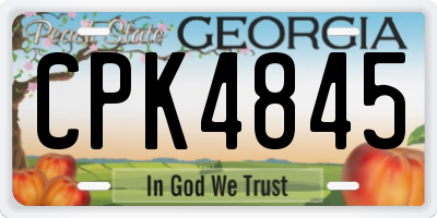 GA license plate CPK4845