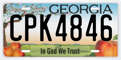 GA license plate CPK4846