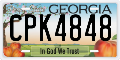 GA license plate CPK4848