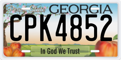 GA license plate CPK4852