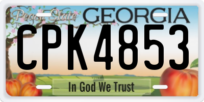 GA license plate CPK4853