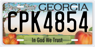 GA license plate CPK4854