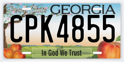 GA license plate CPK4855