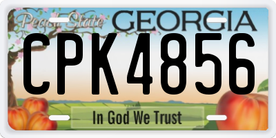 GA license plate CPK4856
