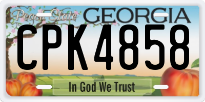 GA license plate CPK4858