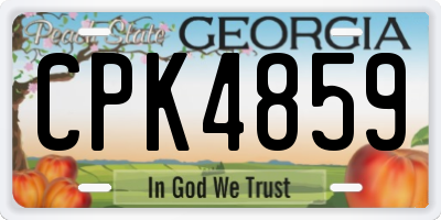 GA license plate CPK4859