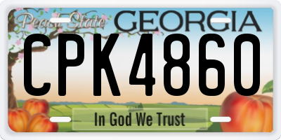 GA license plate CPK4860