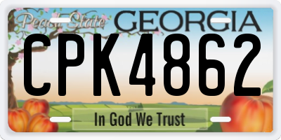 GA license plate CPK4862