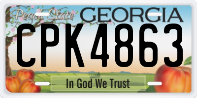 GA license plate CPK4863