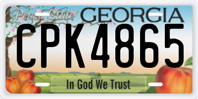 GA license plate CPK4865