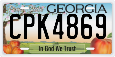 GA license plate CPK4869