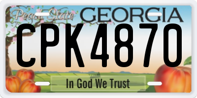 GA license plate CPK4870