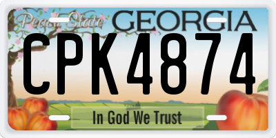 GA license plate CPK4874