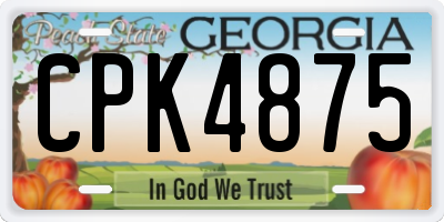 GA license plate CPK4875