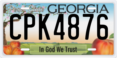 GA license plate CPK4876