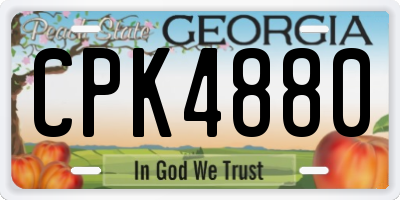 GA license plate CPK4880