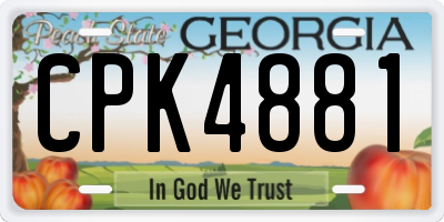 GA license plate CPK4881