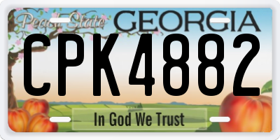 GA license plate CPK4882