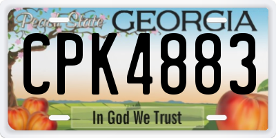 GA license plate CPK4883
