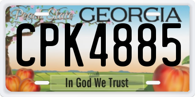 GA license plate CPK4885