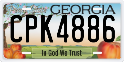 GA license plate CPK4886