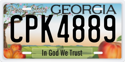 GA license plate CPK4889