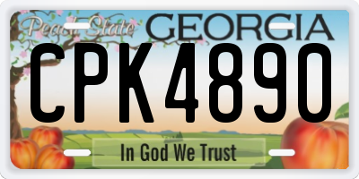 GA license plate CPK4890