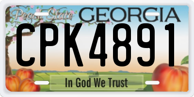 GA license plate CPK4891