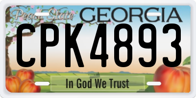 GA license plate CPK4893