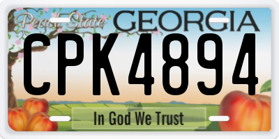 GA license plate CPK4894