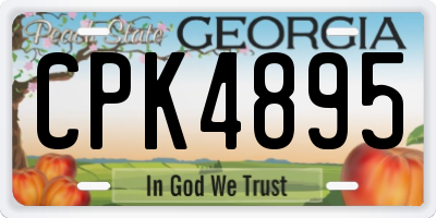GA license plate CPK4895