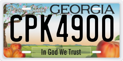 GA license plate CPK4900