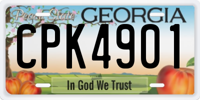 GA license plate CPK4901