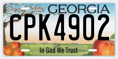 GA license plate CPK4902