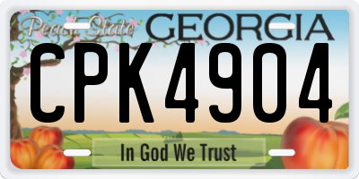 GA license plate CPK4904