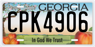 GA license plate CPK4906