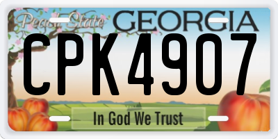 GA license plate CPK4907