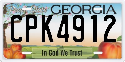 GA license plate CPK4912