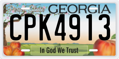 GA license plate CPK4913