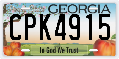 GA license plate CPK4915