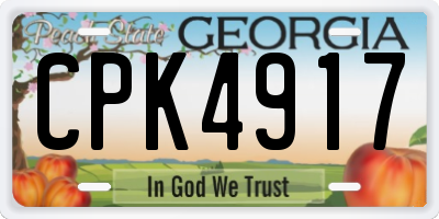 GA license plate CPK4917