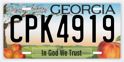 GA license plate CPK4919