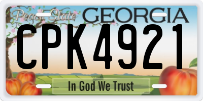 GA license plate CPK4921