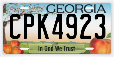 GA license plate CPK4923