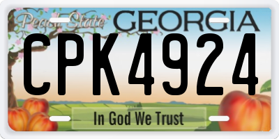 GA license plate CPK4924