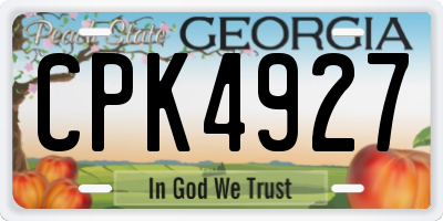GA license plate CPK4927