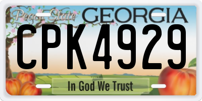 GA license plate CPK4929