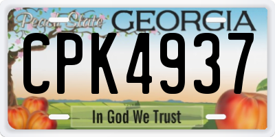 GA license plate CPK4937